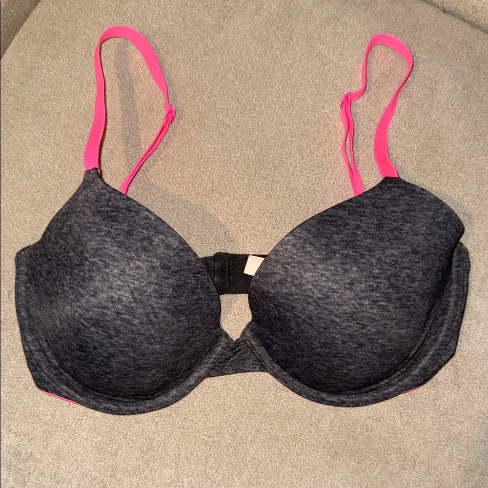 Gray and Pink Women's Bra
